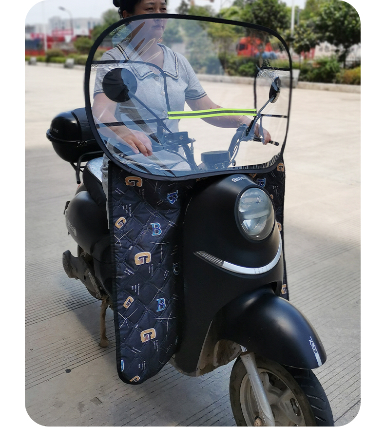 Electric motorcycle front windshield battery car windproof tram high-definition transparent windshield rain protection all seasons universal