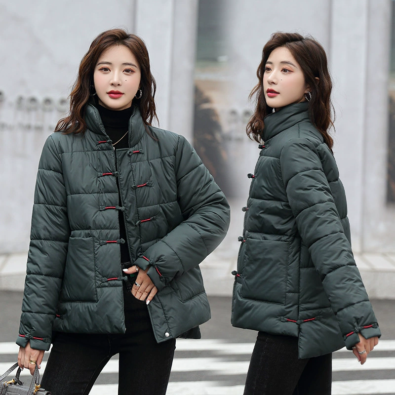 Хлопковая одежда на пуговицах в китайском стиле, женская одежда, новая короткая зимняя свободная хлопковая куртка в Корейском стиле, пальто, модная Внешняя торговля, оригинальный заказ