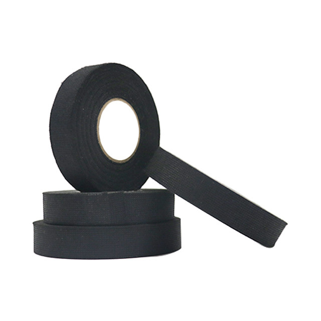 黑色PET汽车绒布线束阻燃耐磨消音抗震胶带环保密封