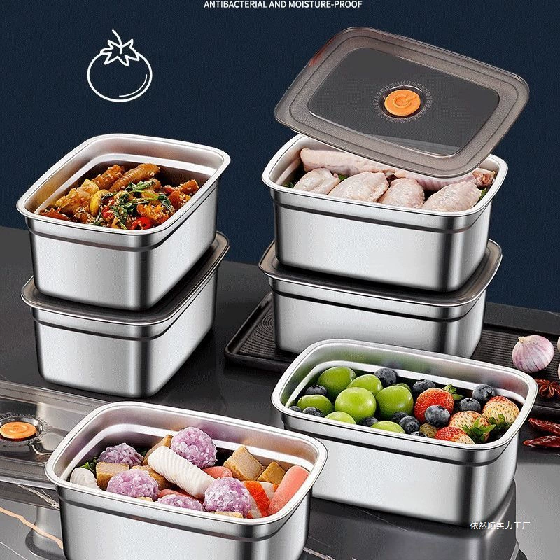 Taodian герметичный контейнер для хранения из нержавеющей стали, холодильник, офисный работник, коробка для фруктов с крышкой, портативный ланч-бокс в стиле кемпинга