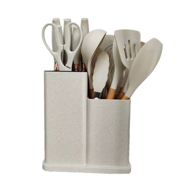 Silicone kitchenware, white set, 19 pieces