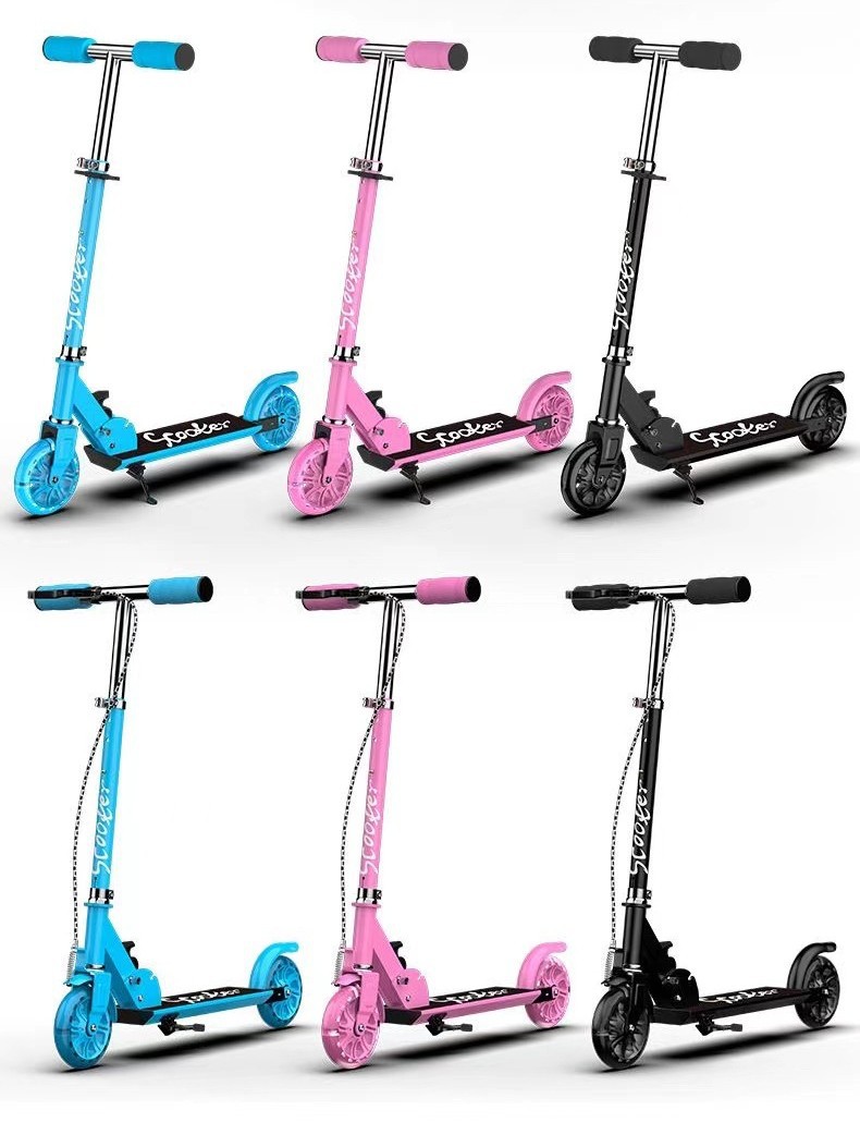 Comercio exterior más vendido para niños SOOTRE Scooter 2 patinaje sobre ruedas cochecito de bebé con freno de mano PU flash elevador plegable