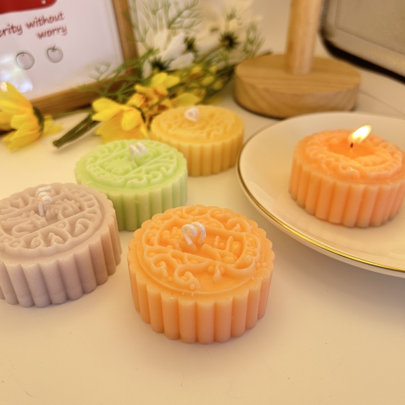 中秋の月餅香薫ろうそくの祝日のお土産の雰囲気感diy創意プレゼントの形のろうそくの祝日の卸売り|undefined