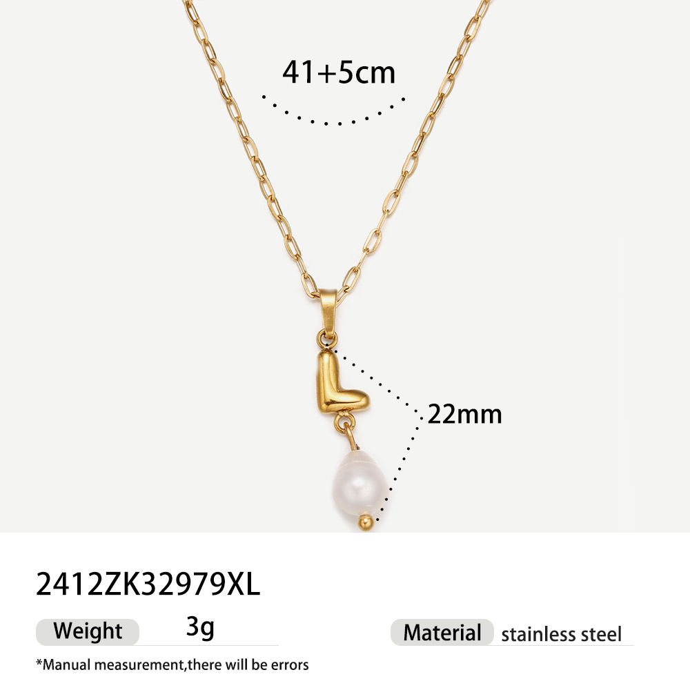 TENA collar de acero inoxidable de perlas verdaderas simplista de alto nivel nicho de diseño de acero de titanio collar de collar para mujeres image 55