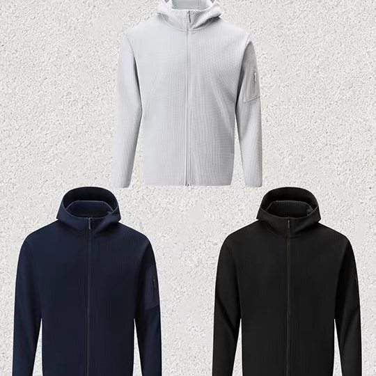 Affordable alternative to high-end brands! Men's 2026 autumn waffle-textured hooded jacket and sweatshirt, trendy outerwear Affordable alternative to high-end brands! Men's 2026 autumn waffle-textured hooded jacket and sweatshirt, trendy outerwear