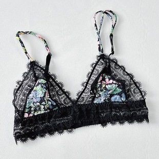 Scandinavian Story Os Lace Wireless Underwear Women's French Ultra-Thin Wireless Triangle Cup Bra
