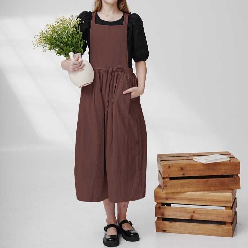 Cross-Border Foreign Trade Polyester Apron Japanese Retro Artistic Style Milk Tea Coffee Baking Nail Art Work Apron Home Kitchen Use