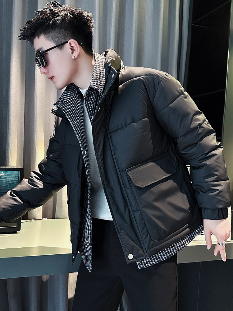 Fake Two-piece Down Cotton-padded Jacket Men's Winter Trendy Brand Duplex Handsome Work Clothes Men's 2024 New Men's Winter Coat