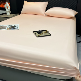 Washed Ice Silk Bed Cover Washed Tencel Bed Cover Solid Color Light Luxury Spring and Summer Dust Cover Mattress Protective Cover
