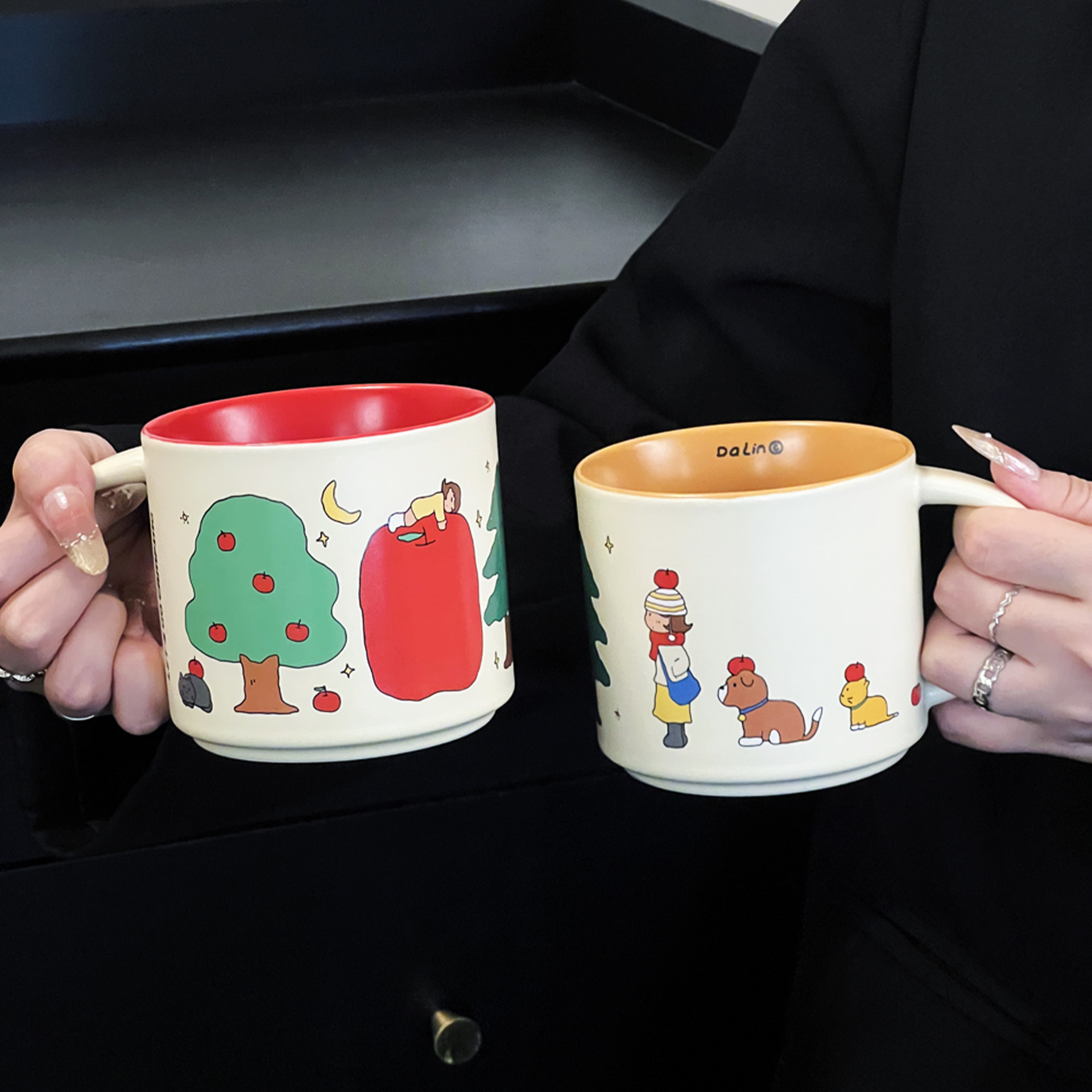 Tazas de cerámica de grapas de grapas de dibujos animados tazas de agua tazas de café tazas de regalo tazas de cerámica