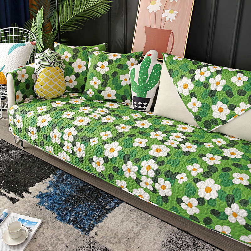 新款夏季布艺韩式纯棉沙发垫田园风小清新全棉加厚坐垫阳台飘窗垫