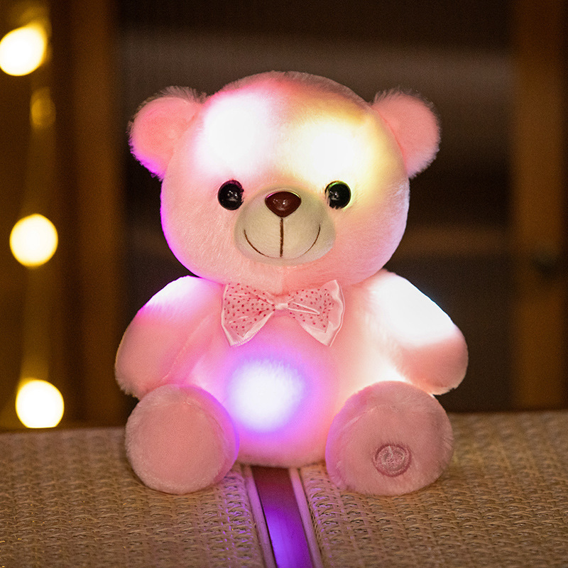 Lindo colorido luminoso animal oso de peluche unicornio muñeca de peluche de juguete delfín alpaca muñeca títere muñeca