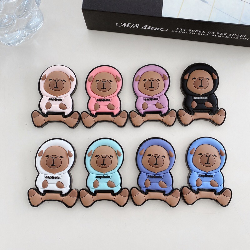 Cartoon Pufferfish Cute Capybara Small Eyes Folding Airbag Adhesive Plastic Lazy Makeup Mirror Desktop Folding