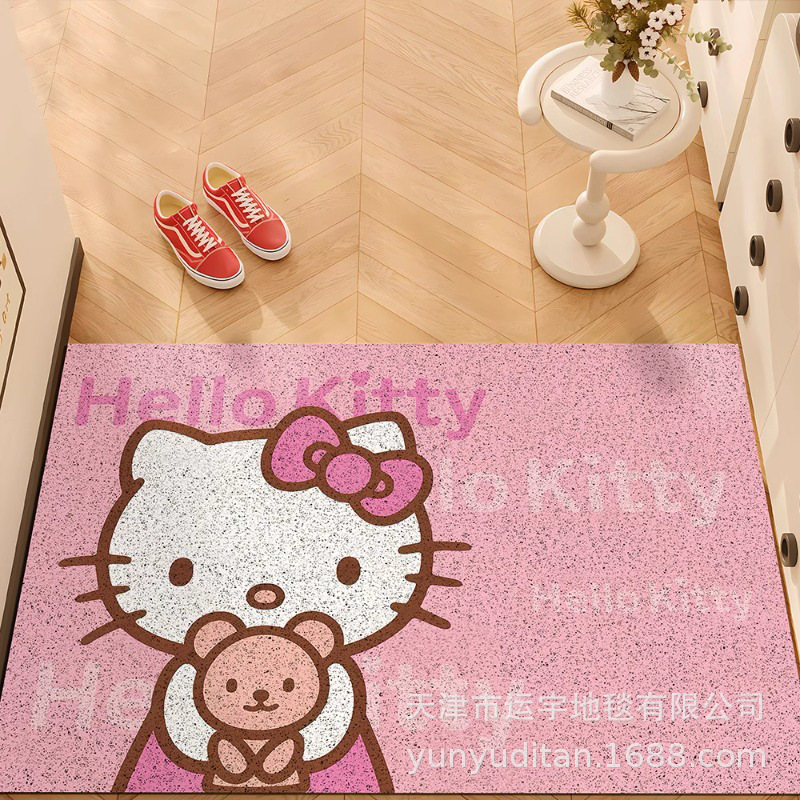 hellokitty入户门丝圈地垫玄关进门蹭土门垫耐磨耐脏可裁剪脚垫|undefined