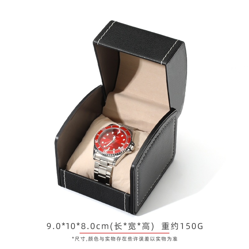 외부는 검정색, 내부는 베이지색 의자 시계 상자