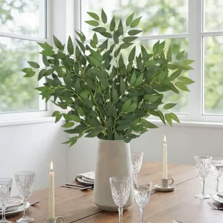 仿真沙枣叶仿真绿植植物造景摆件婚礼手捧花室内装饰跨境仿真树叶