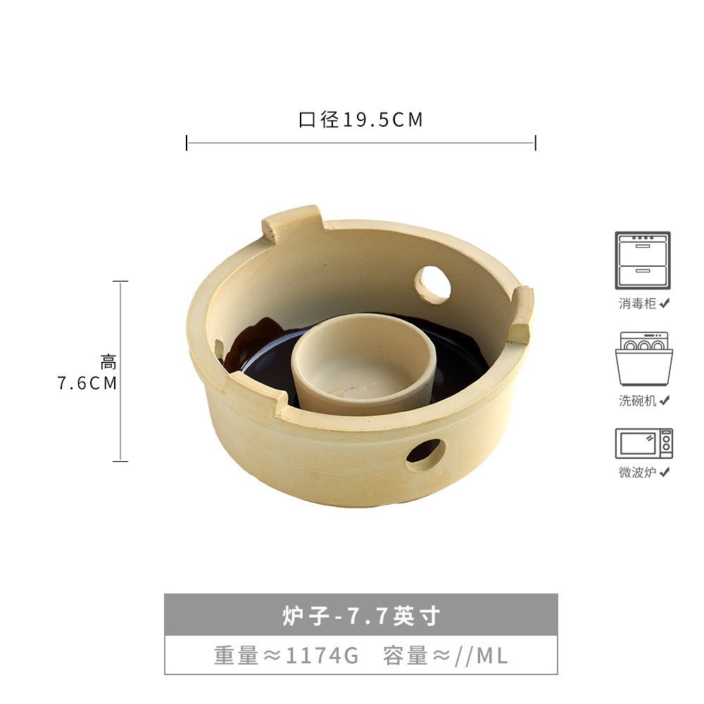 Cazuela gruesa práctica, olla de cerámica de alto valor, papilla resistente a altas temperaturas, con mango que no es fácil de romper, vajilla de caldera de fuego doméstica