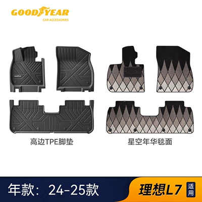 Universal Foot Pad – 8, and i6, including trunk mat accessories - high-end-injection-molded-24-25-modell7-high-edge-full-tpe-floor-mat-starry-night-carpet-black