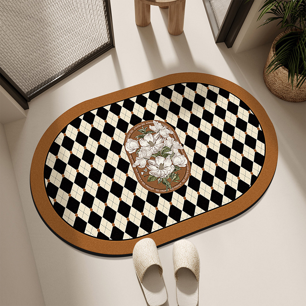 gabinete de baño americano puerta de barro de diatomeas absorción de agua alfombra antideslizante de secado rápido alfombra de baño alfombra de puerta