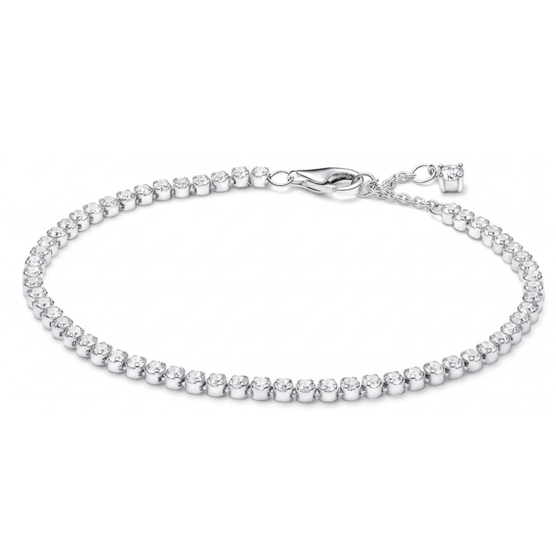 All-Stainless Steel Tennis Bracelet, Fashionable Colorful Round Zircon Bracelet, Dazzling Exquisite Tennis Chain, Versatile Hand Accessory