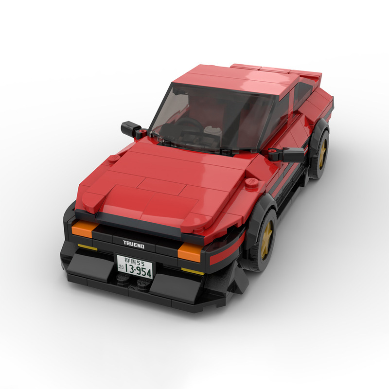 MOC building blocks compatible with Lego 101736 Toyota AE86 GT Red Cross-border assembled building blocks racing Enlightenment