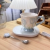 Pearl light blue: cup+flower spoon+constant temperature pad