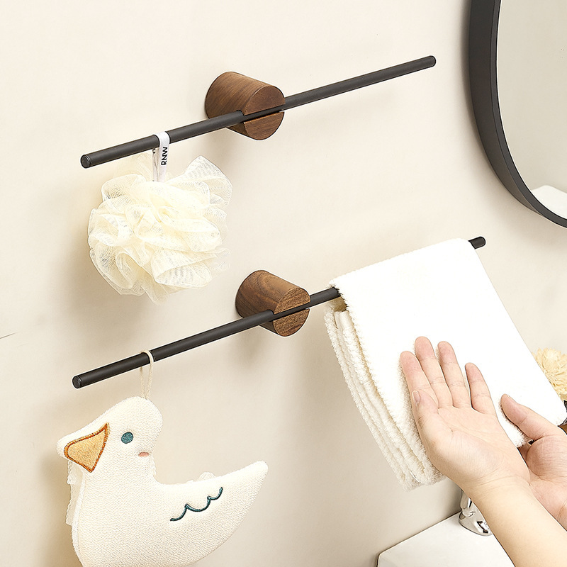 Suction Cup Towel Rack Hanging Rod Rack, No Drilling Required 	 New Suction Cup Bathroom Towel Rack Wall-Mounted No-Drill Storage