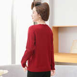 大碼寬松毛衣中老年女裝2024秋冬新款針織衫時尚低圓領長袖媽媽裝，女裝針織衫/毛衣，妃慕昵服飾