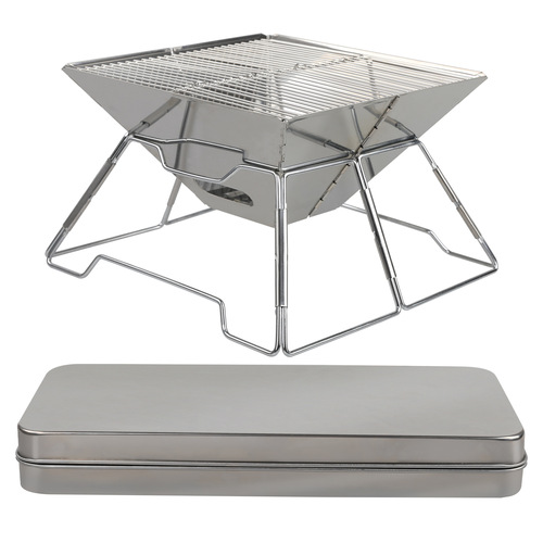 B4 outdoor barbecue grill portable folding stainless steel barbecue grill for 3-4 people picnic barbecue grill medium size wholesale