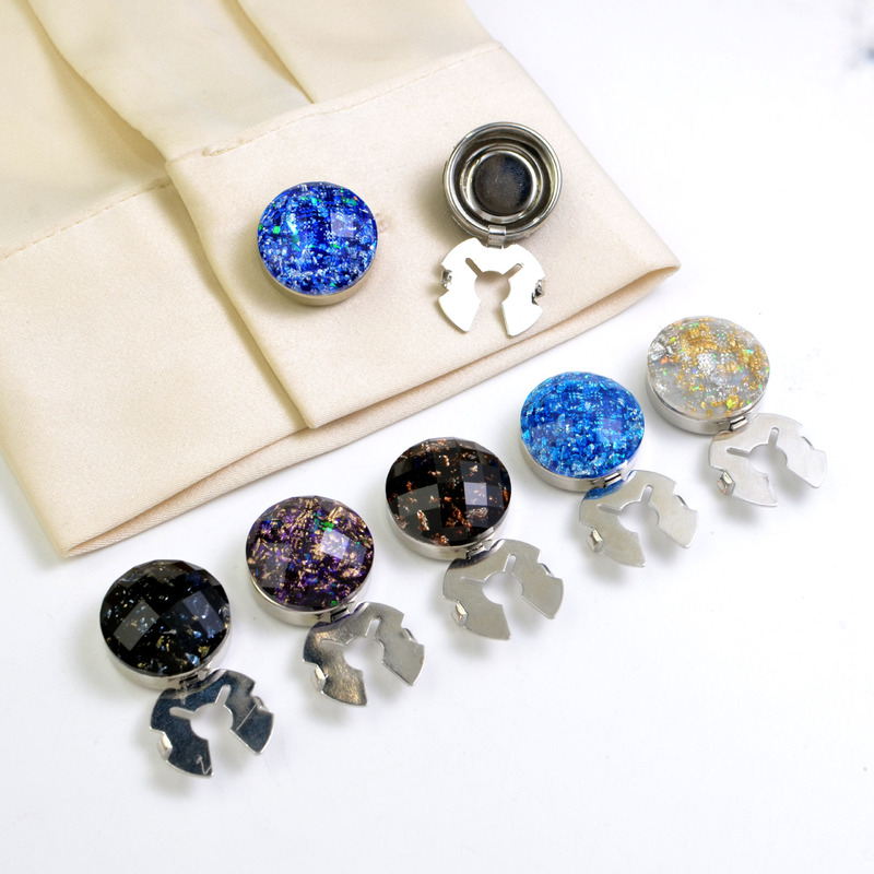 button cover 珍珠金箔彩珠衬衣袖扣纽扣盖花朵领扣钻饰扣纽扣套|undefined