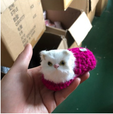 Simulación de gatos llamará lindos juguetes de peluche Simulación de gatos adornos Zapatillas de ojos abiertos Gatos muñecas Gatos niños cognición