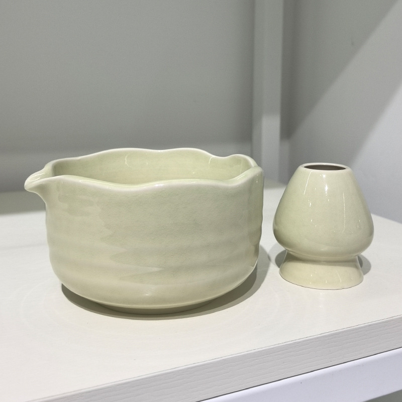 口付き抹茶ボウル、陶器製日本抹茶ボウル、抹茶ツール、茶筅、宋代茶セット、大腹ボウル|undefined