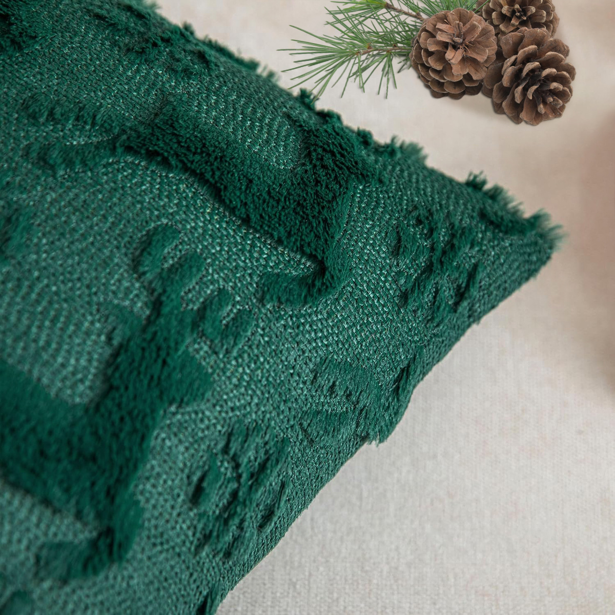 Transfronterizos PVC veludo esmerilado cervo copo de nieve árbol de Navidad funda de almohada universal Europa y América funda de almohada de Navidad TEMU