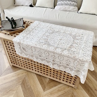 Ins Style Romantic Girly Lace Tablecloth Bedside Frame with Cover Cloth Pastoral European Tablecloth Coffee Table Tablecloth