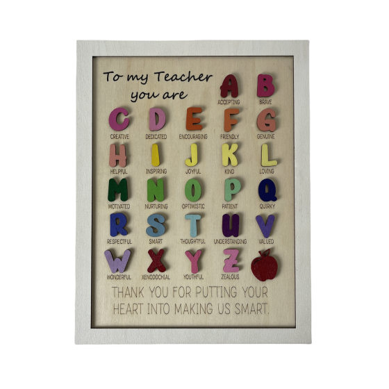 Teacher's Day Gift Letter Ornaments Wooden Teacher's Day Score Craft Ornaments Thank You Gift for Teachers