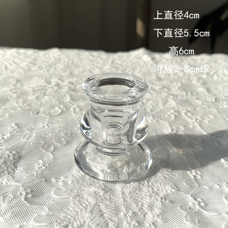 Base de bola de cristal francesa lujosa retro retro base esférica candelabros de cristal bola de cristal joyas para el hogar image 11