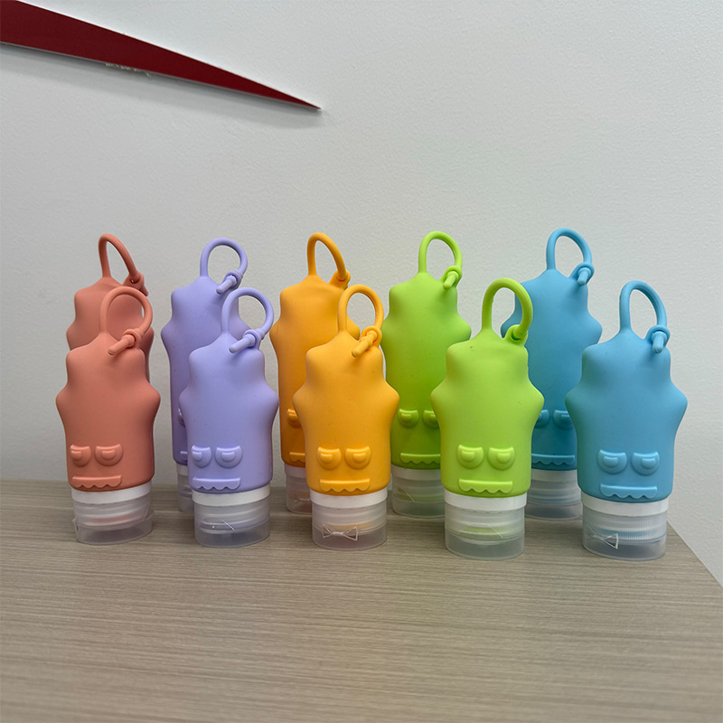 Viaje de silicona botella de 60ml 90ml gran capacidad conjunto de presión a prueba de fugas botella de almacenamiento de cosméticos nueva