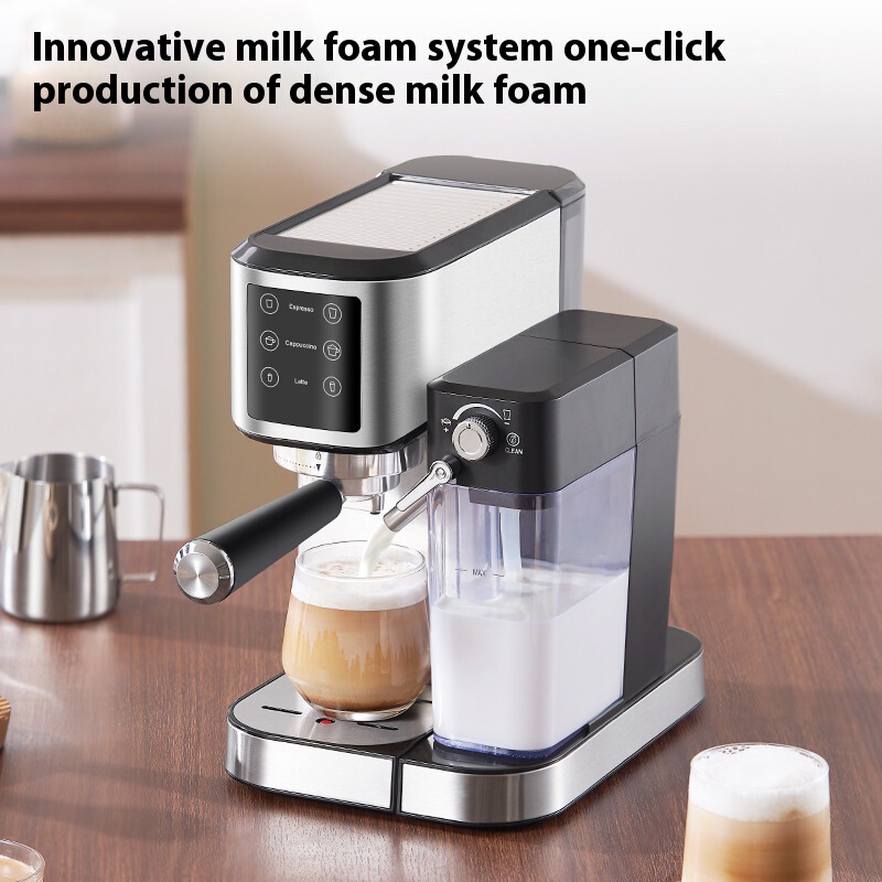 Italian-Style Coffee Machine for Home Use, Fully Automatic Small Coffee Machine with Milk Frothing and Milk Jug Italian-Style Coffee Machine for Home Use, Fully Automatic Small Coffee Machine with Milk Frothing and Milk Jug