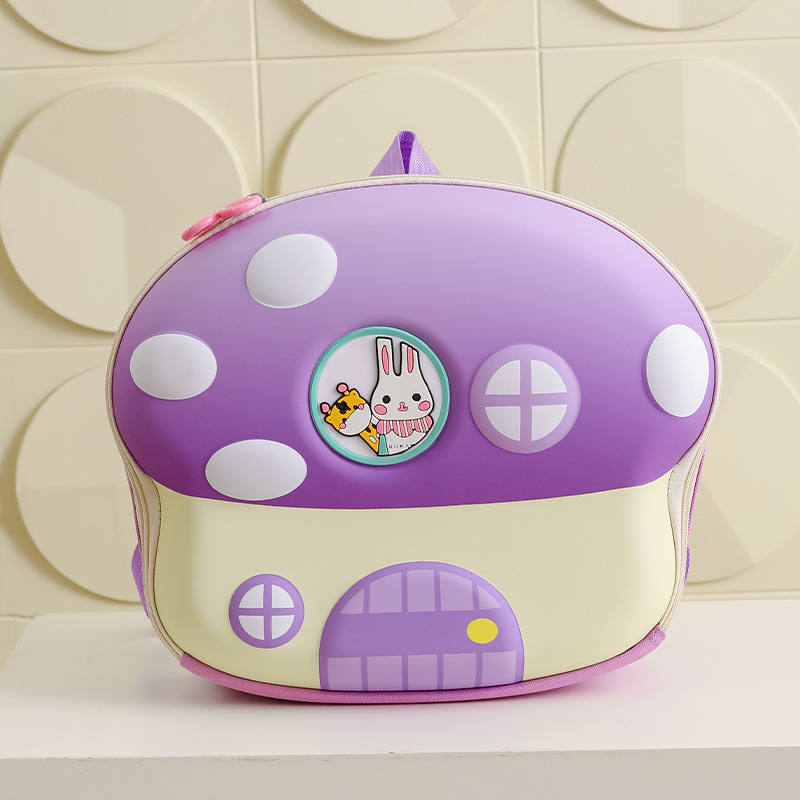 Cartoon hongos tridimensionales mochila infantil jardín de infantes mochila de niñas transpirable encantadora mochila de niñas de clase media