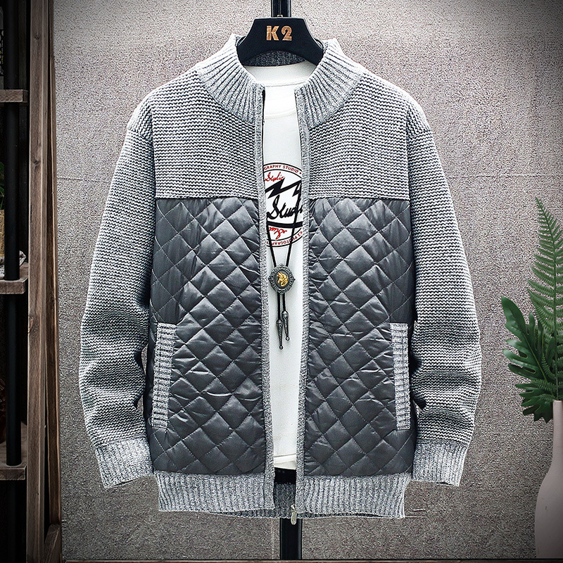 Herren Herbst und Winter Warm Neue Strickjacke Mode Lässig Reißverschluss Verdickter Mantel_voghion.com