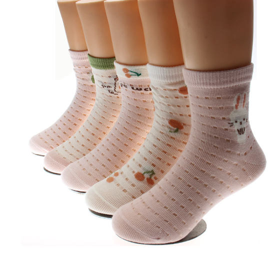 Six Finger mouse children's socks boys' sports cotton socks spring and summer girls' hole breathable spring and autumn mesh cute baby socks