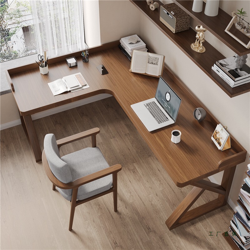 All Solid Wood Corner Desk Bedroom Home L-Shaped Computer Desk Student Double Learning Writing Corner Desk