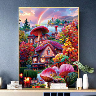 Fantasy cottage cross stitch 2023 New thread embroidery living room small pastoral landscape bedroom handmade thread embroidery