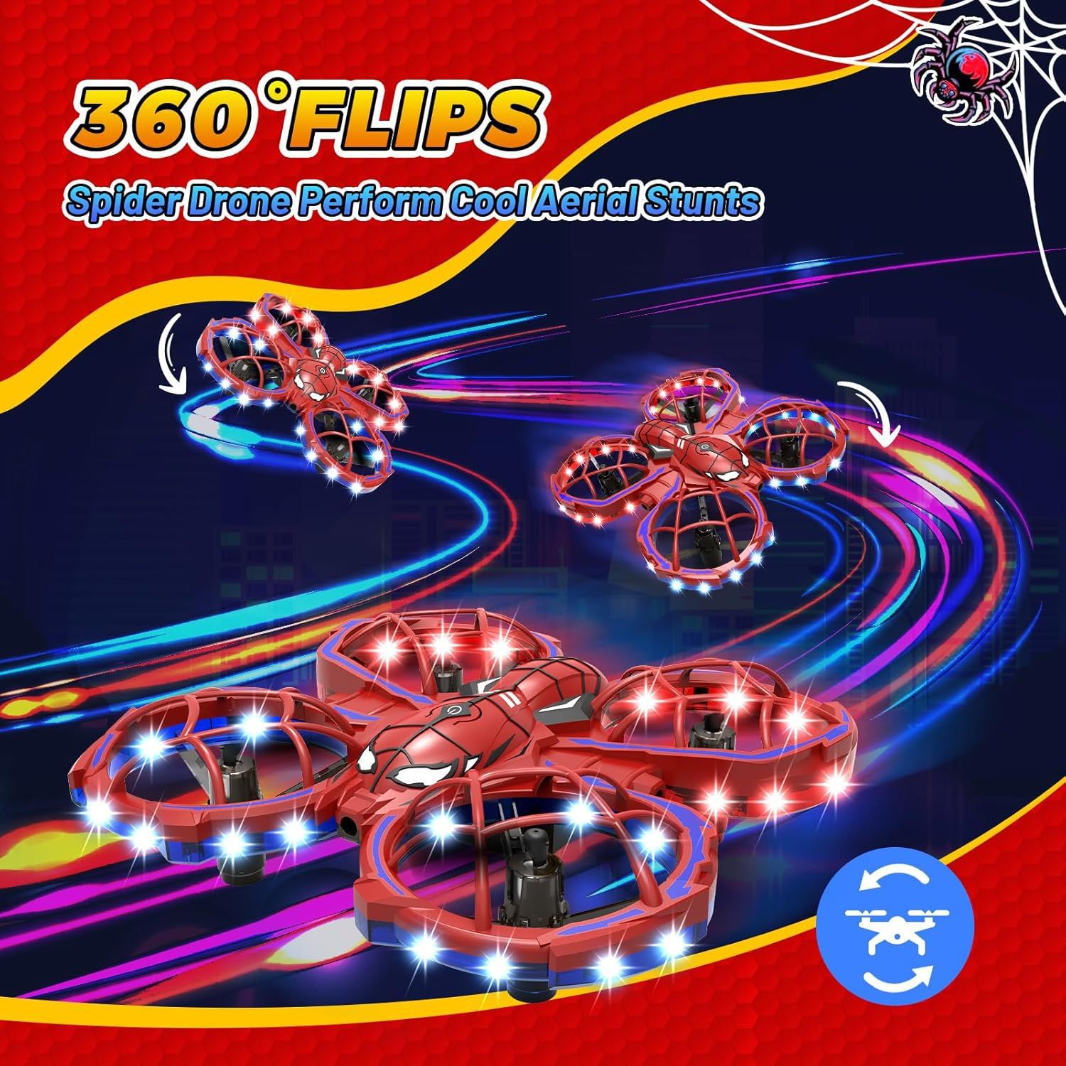 avión de araña de control remoto transfronterizo de altitud fija acrobacias de vehículo de control remoto de inducción voladora de luces coloridas juguetes de aviones no tripulados