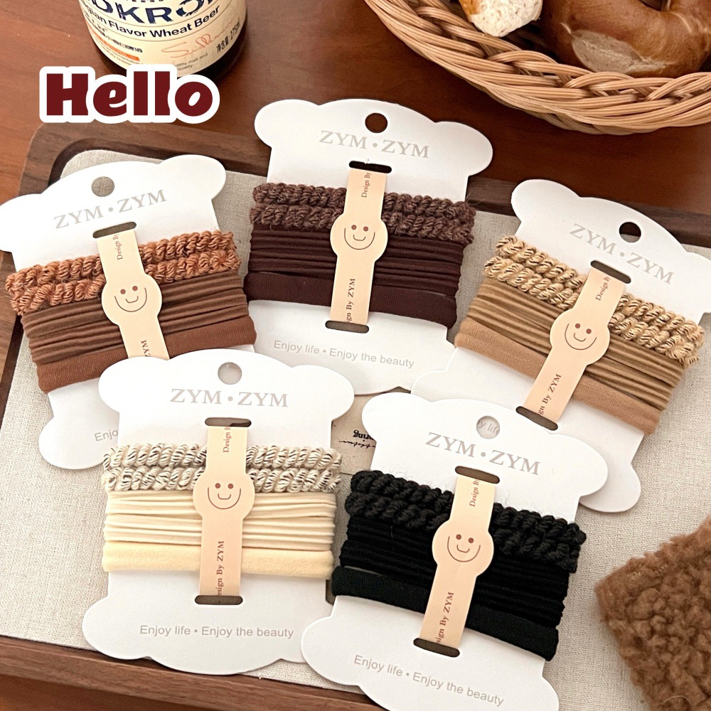 新款春夏季美拉德色系高弹力发圈少女扎马尾皮筋不伤发毛巾圈发绳