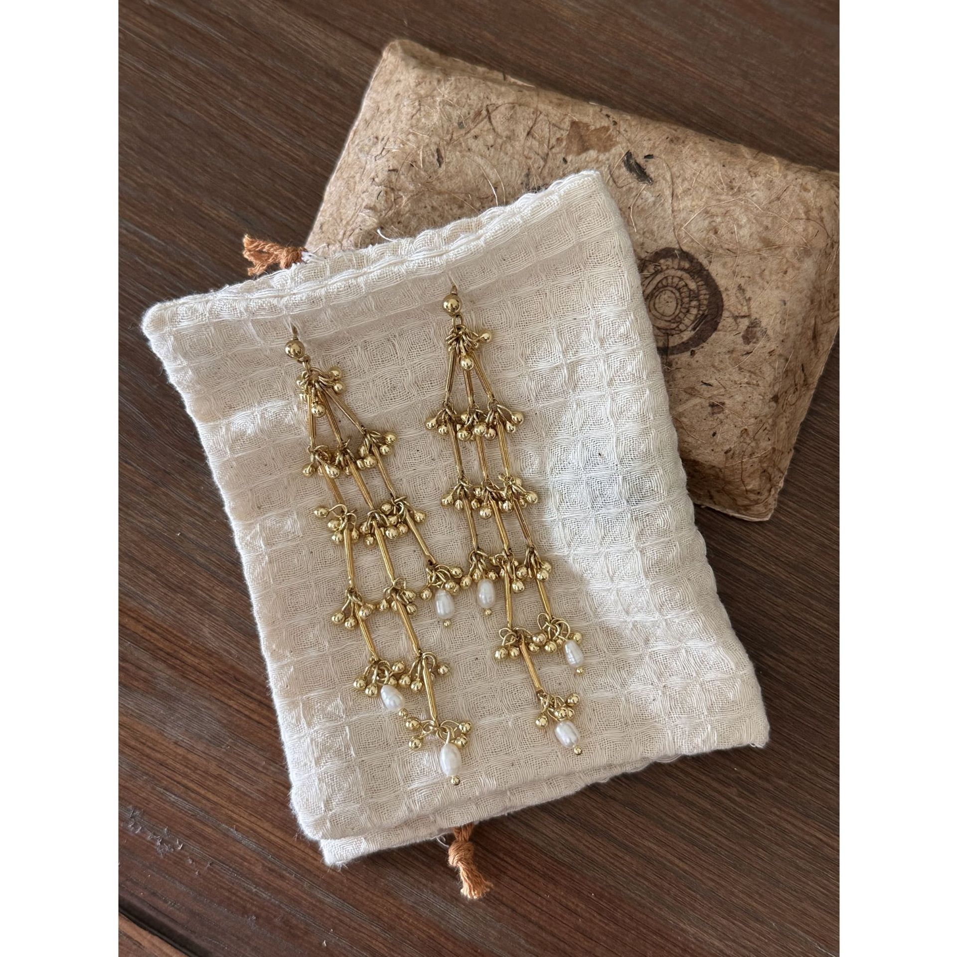 202 flange style hand-made tassel earrings