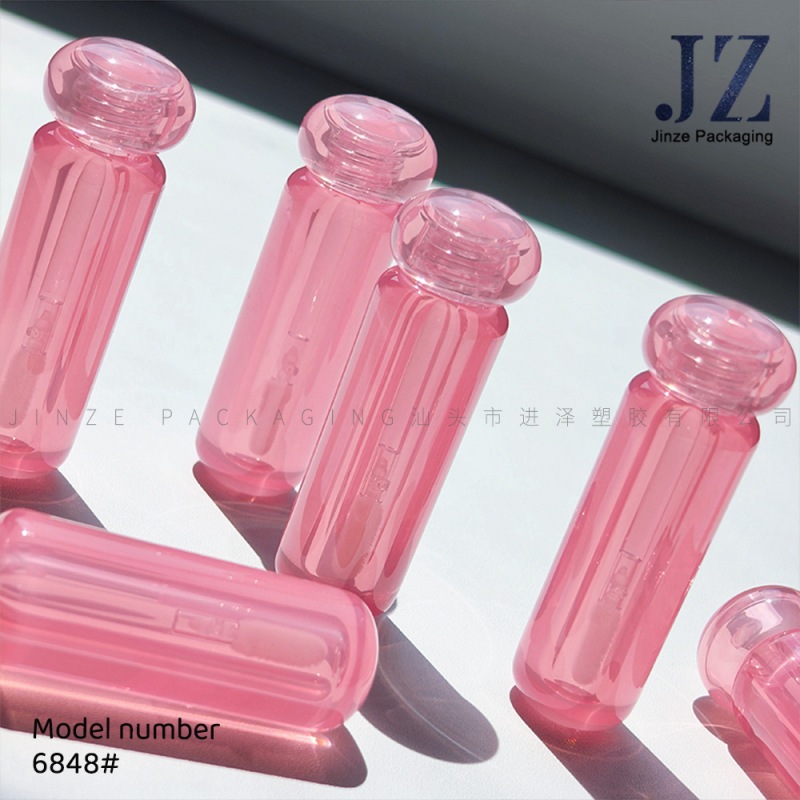 Jinze スポットラウンド透明ピンクフラットカバーリップ釉薬チューブプラスチック空チューブ包装材|undefined