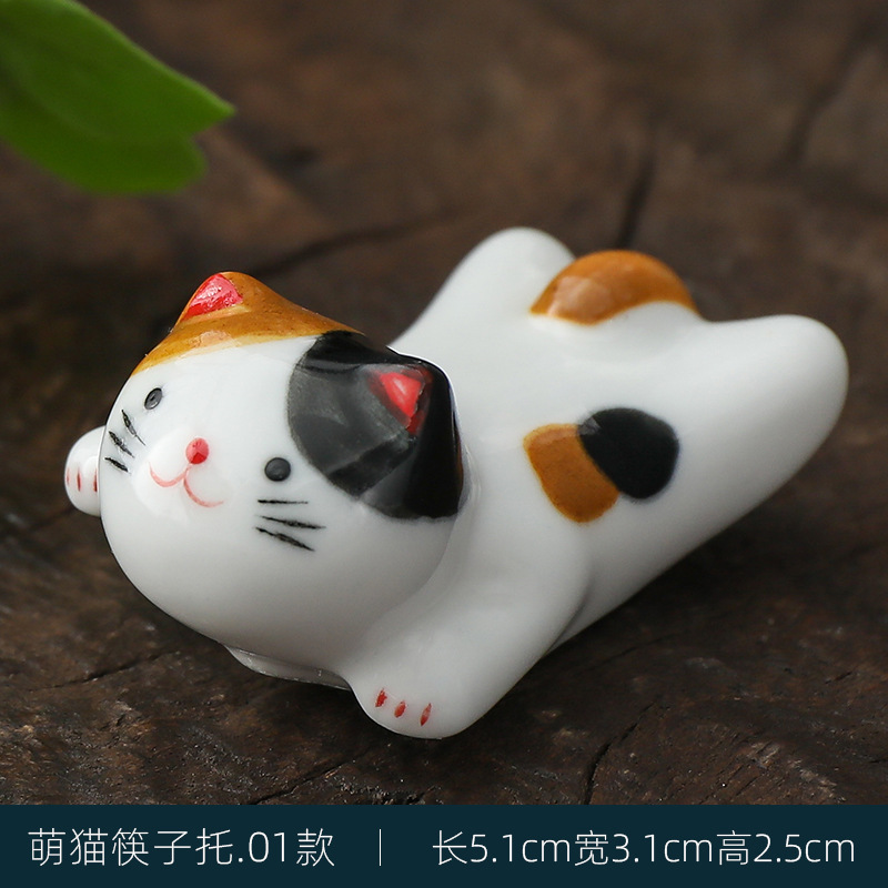 和雑貨 オーナメント 和風かわいい5点セット フライングタイガーキャット 陶器工芸品 箸立て 在庫あり