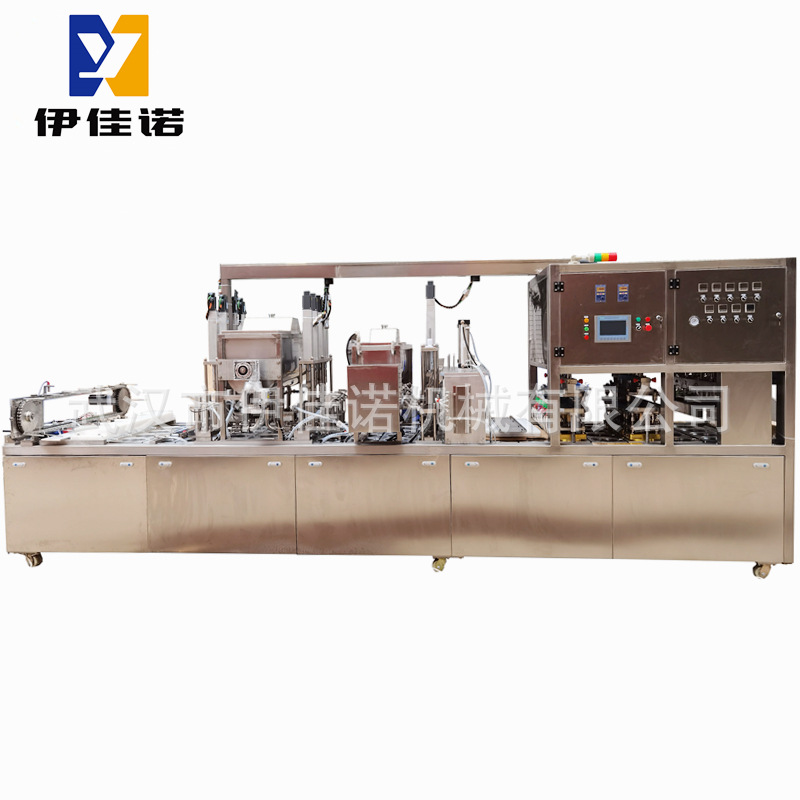 铝箔碗片膜自动封口机 羊蝎子铝箔碗自动灌汤灌酱封口机厂家定制