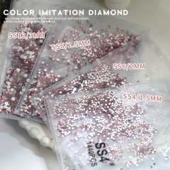 Cross-border round full-set nail art flat glass crystal nail accessories DIY colorful drills 1440 pieces wholesale